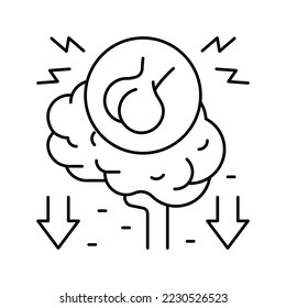 hypopituitarism endocrinology line icon vector. hypopituitarism endocrinology sign. isolated contour symbol black illustration