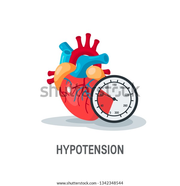 Hypotension Vector Concept Human Heart Blood Stock Vector (Royalty Free ...