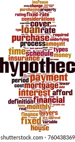 Hypothec word cloud concept. Vector illustration