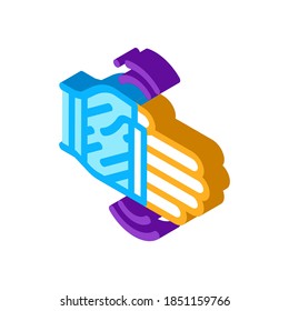 hypothermia of hand icon vector. isometric hypothermia of hand sign. color isolated symbol illustration