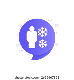 hypothermia icon, low body temperature
