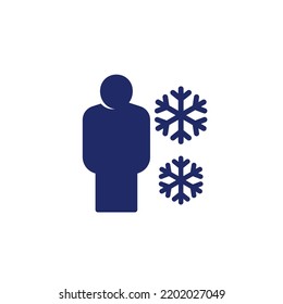 hypothermia icon on white, vector