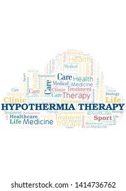 Hypothermia Therapy word cloud. Wordcloud made with text only.