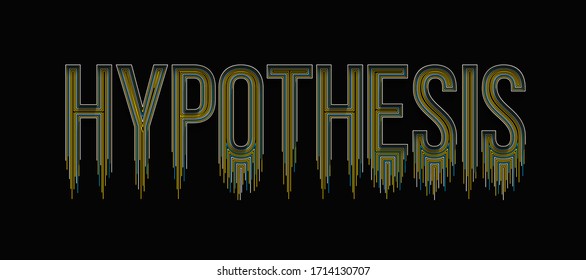 Hipótesis Pintura caligráfica Dibujo gráfico Texto comercial ilustración vectorial Diseño.