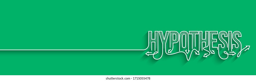 Hypothesis Calligraphic line art Text shopping poster vector illustration Design.