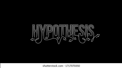 Hypothesis Calligraphic line art Text shopping poster vector illustration Design.