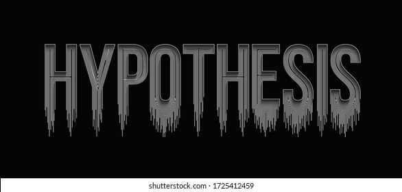 Hypothesis Calligraphic line art Text shopping poster vector illustration Design.