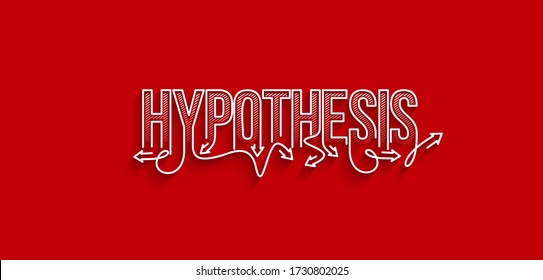 Hypothesis Calligraphic line art Text shopping poster vector illustration Design.