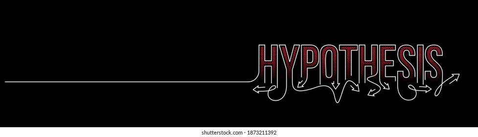 Hypothesis Calligraphic line art Text shopping poster vector illustration Design.