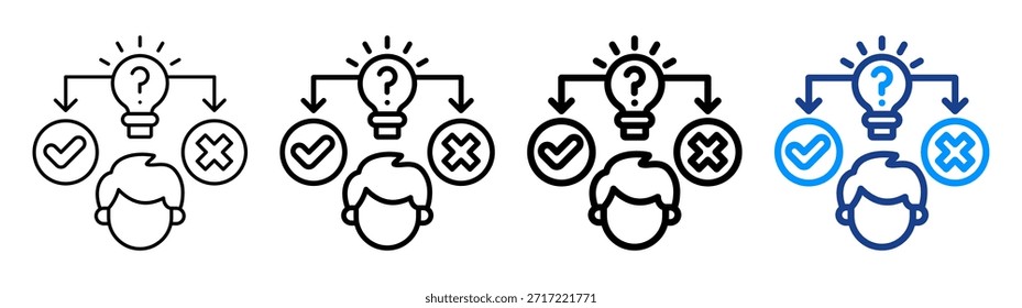 Conjunto de Colección de contorno diferente de ícono de hipótesis