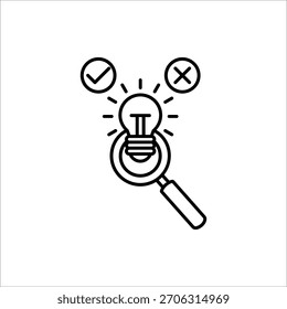 ícone de hipótese. Ícone Ciência e Pesquisa. Sinal de hipótese de vetor de linha, símbolo para web design.