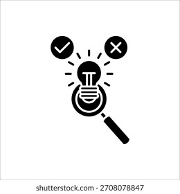 icono de hipótesis. Icono de Ciencia e Investigación. Signo de hipótesis de Vector de línea, símbolo de Diseño web.
