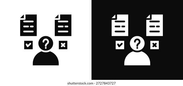 Conjunto de iconos de hipótesis en blanco y negro