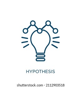 hypothesis icon. Thin linear hypothesis outline icon isolated on white background. Line vector hypothesis sign, symbol for web and mobile