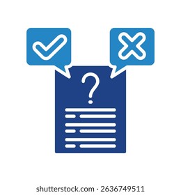 Hypothesis mini illustration dual tone color icon, use for research and development, education, industry, UI, UX kit, app and web development, digital or print.