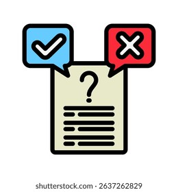 Hypothesis mini illustration outline color icon, use for research and development, education, industry, UI, UX kit, app and web development, digital or print.