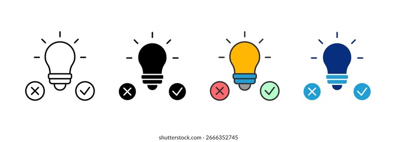 Hypothesis Test Icon Set Multiple Style Collection