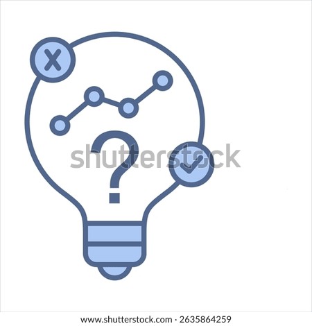 Hypothesis Testing Blue Icon Vector Illustration