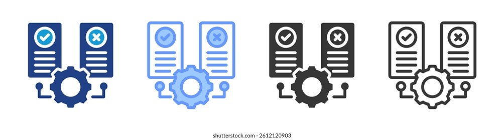 Hypothesis Testing icon set multiple style collection