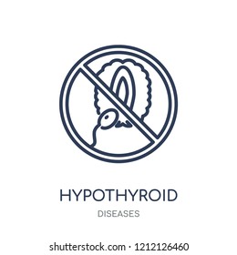 Hypothyroid icon. Hypothyroid linear symbol design from Diseases collection. Simple outline element vector illustration on white background.