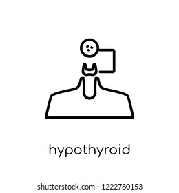 Hypothyroid icon. Trendy modern flat linear vector Hypothyroid icon on white background from thin line Diseases collection, editable outline stroke vector illustration