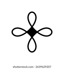 Hypotrochoid. Outlined stroke vector icon with black-filled details.