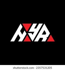 HYR triangle letter logo design with triangle shape. HYR triangle logo design monogram. HYR triangle vector logo template with red color. HYR triangular logo Simple, Elegant, and Luxurious design.
