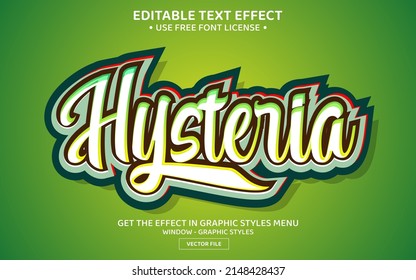 Plantilla de efecto de texto editable 3D de histeria