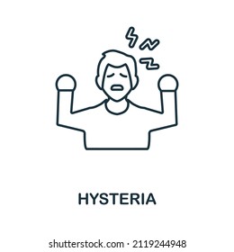 Hysteria icon. Line element from psychotherapy collection. Linear Hysteria icon sign for web design, infographics and more.