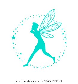 hysterical pixie silhouette vector template