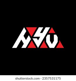 HYV triangle letter logo design with triangle shape. HYV triangle logo design monogram. HYV triangle vector logo template with red color. HYV triangular logo Simple, Elegant, and Luxurious design.