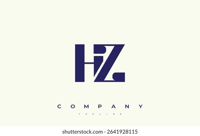 HZ Abstract Geometric Logo Design. Modern and elegant logo design with simplistic typography elements, showcasing branding excellence.