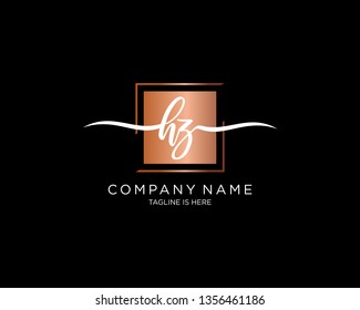 HZ handwriting initial  logo vector