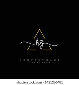 HZ initial handwriting logo template vector
