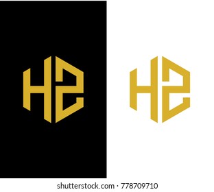 HZ initial hexagon icon. letter. logo vector eps 10