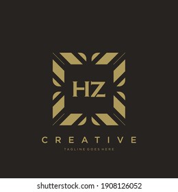 HZ letra inicial ornamento de lujo monograma modelo vector de plantilla.