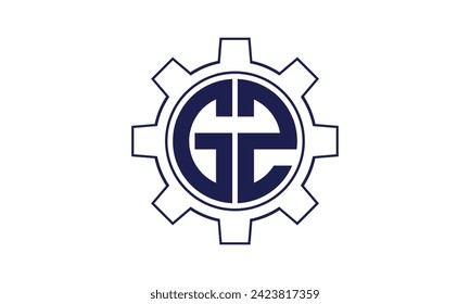 HZ initial letter mechanical circle logo design vector template. industrial, engineering, servicing, word mark, letter mark, monogram, construction, business, company, corporate, commercial, geometric