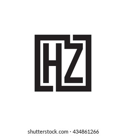 HZ initial letters looping linked square monogram logo