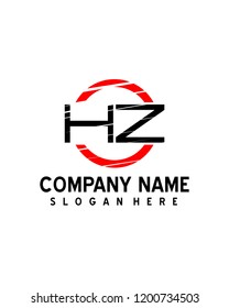 HZ Initial logo with circle template vector