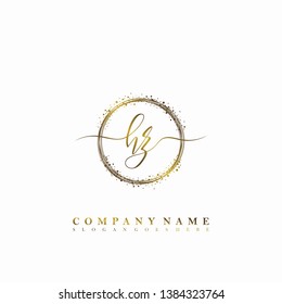 HZ Initial luxury handwriting logo vector
