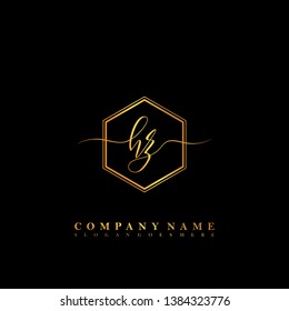 HZ Initial luxury handwriting logo vector