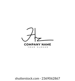 Hz Initial signature logo vector design