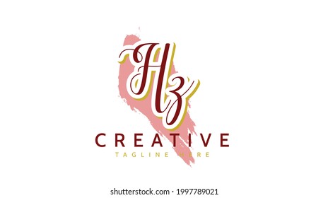Iniciales HZ, vector de logotipo de escritura a mano