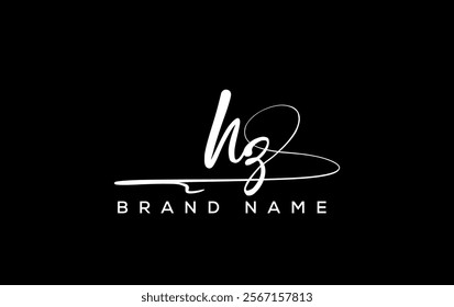 HZ letter beauty handwriting vector logo. 