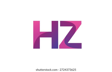 HZ Letter Gradient Monogram Logo for Modern Business Branding