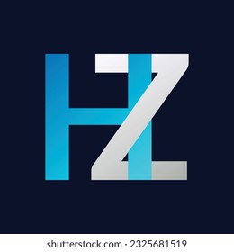 Plantilla vectorial de diseño del logotipo de la carta HZ.