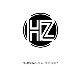 HZ letter logo round black