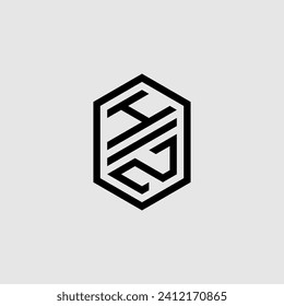 HZ line geometric monogram with high quality professional design that will print well