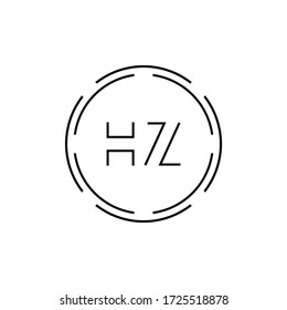 HZ Logo Design Vector Template. Initial Circle Letter HZ Vector Illustration