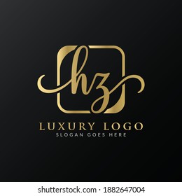 HZ Logo Design Vectorvorlage. Ursprüngliche Luxus-Brief HZ Vektorgrafik